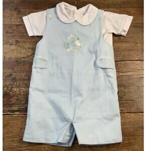 Little English Embroidered Bunny Jon Jon size 18 mo